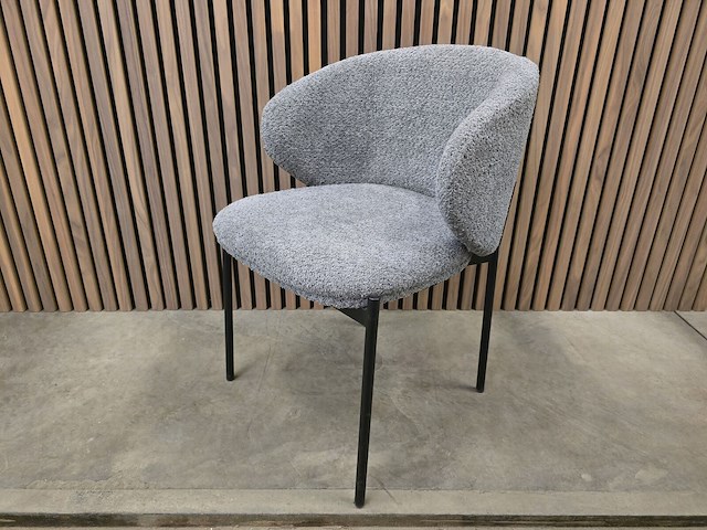 4x eetkamerstoel grey bouclé - afbeelding 1 van  5