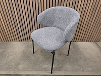 4x eetkamerstoel grey bouclé - afbeelding 2 van  5