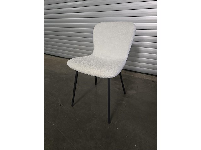 4x eetkamerstoel lottie white bouclé - afbeelding 2 van  5