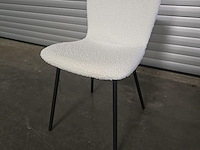 4x eetkamerstoel lottie white bouclé - afbeelding 2 van  5