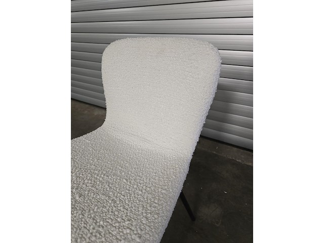 4x eetkamerstoel lottie white bouclé - afbeelding 3 van  5