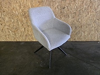 4x eetkamerstoel mhm15 beige bouclé met kruispoot - afbeelding 1 van  5