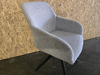 4x eetkamerstoel mhm15 beige bouclé met kruispoot - afbeelding 3 van  5