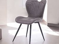 4x eetkamerstoel microfiber antraciet - afbeelding 1 van  1