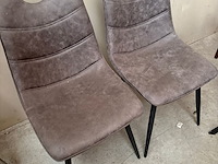 4x eetkamerstoel microfiber antraciet - afbeelding 2 van  2