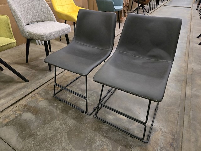 4x eetkamerstoel york grey pu - afbeelding 2 van  5