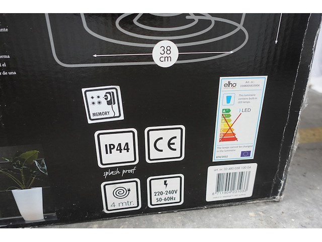 4x elektrische verlichte bloembak - afbeelding 8 van  9