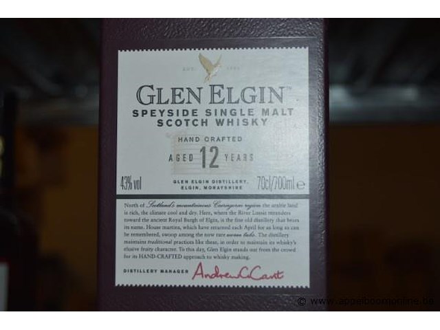 4x fles whisky glen elgin, aged 12years, 70cl - afbeelding 2 van  3