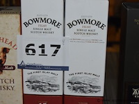 4x fles whisky, wo. 2x hogshead pure malt scotch whisky, 70cl, 2x bowmore islay single malt scotch whisky, 15 years darkest - afbeelding 2 van  3