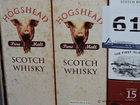 4x fles whisky, wo. 2x hogshead pure malt scotch whisky, 70cl, 2x bowmore islay single malt scotch whisky, 15 years darkest - afbeelding 3 van  3