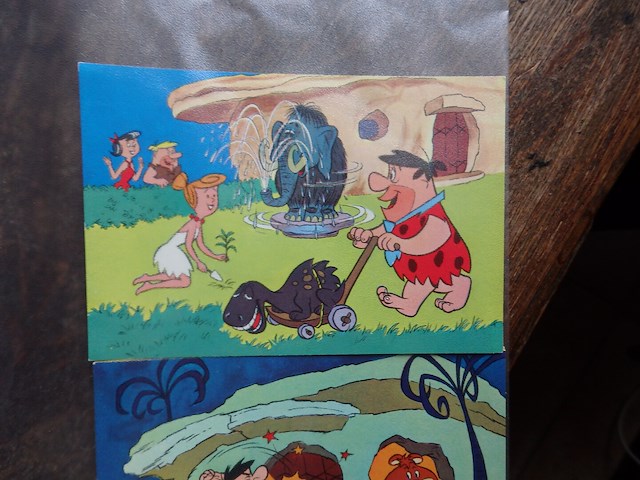 4x flinstone postkaart gebruikt - afbeelding 2 van  2
