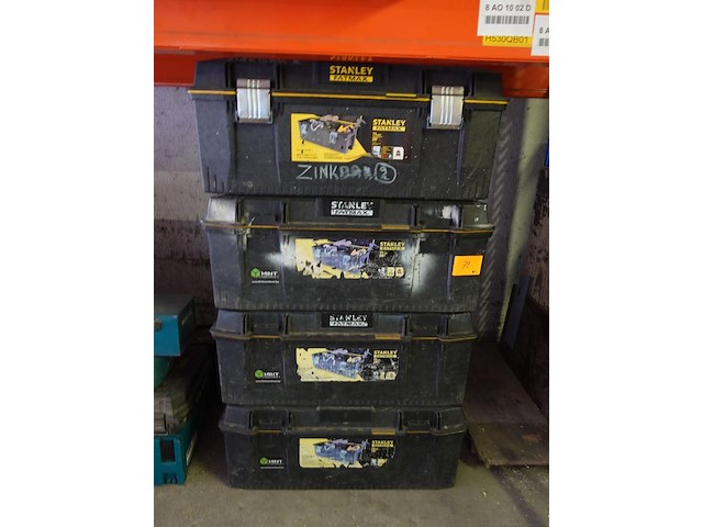 4x gereedschapskoffer stanley + inhoud - afbeelding 1 van  2