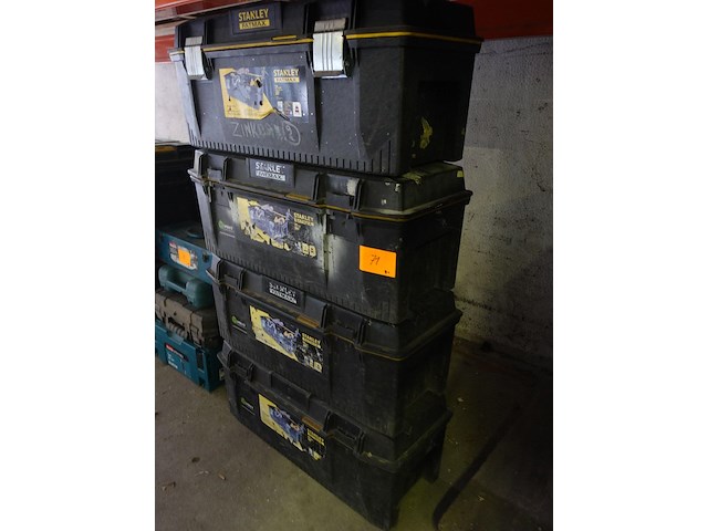 4x gereedschapskoffer stanley + inhoud - afbeelding 2 van  2