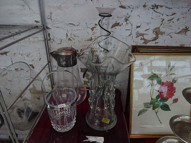 4x glazen voorwerpen oa christal d' arc ijsemmer - afbeelding 1 van  2