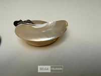 4x hangers uit schelp met zilver - afbeelding 4 van  5