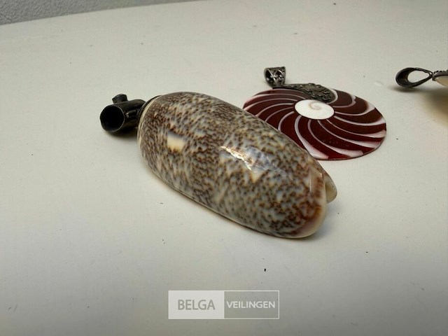 4x hangers uit schelp met zilver - afbeelding 5 van  5