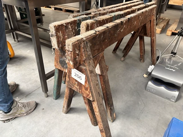 4x houten schragen - afbeelding 1 van  2