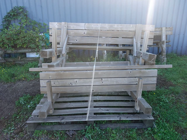 4x houten zitbank - afbeelding 1 van  3