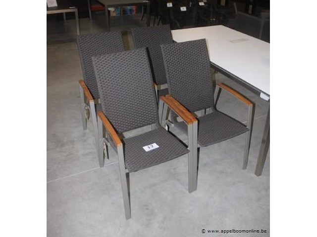 4x kalum fauteuil hoog uitvoering- champagne/mocca - afbeelding 1 van  2