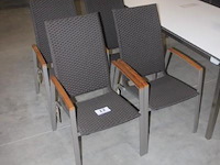 4x kalum fauteuil hoog uitvoering- champagne/mocca - afbeelding 1 van  2
