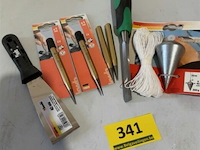 4x kwb centerpunt + schietlood + houtbeitel + plamuurmes - afbeelding 1 van  3