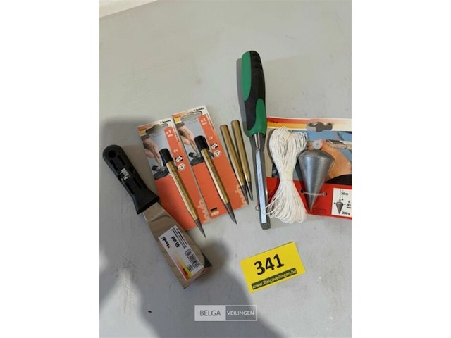 4x kwb centerpunt + schietlood + houtbeitel + plamuurmes - afbeelding 3 van  3
