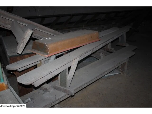 4x lange oude houten banken - afbeelding 2 van  3