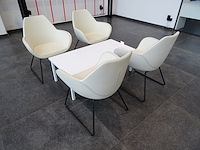 4x lederlook kuipstoel profim + salontafel - afbeelding 2 van  3