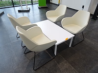 4x lederlook kuipstoel profim + salontafel - afbeelding 3 van  3