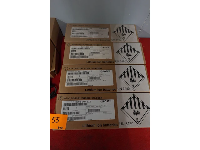 4x lithium ion fietsbatterij bosch + 4 x lader - afbeelding 1 van  6
