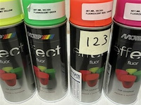 4x motip fluo: 1x geel, 1x groen, 1x rood/oranje, 1x roos 400ml (houdbaar tot 2034) - afbeelding 3 van  3