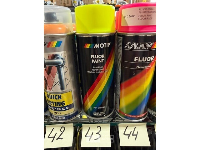 4x motip fluo geel 400ml (houdbaar tot 2034) - afbeelding 1 van  3