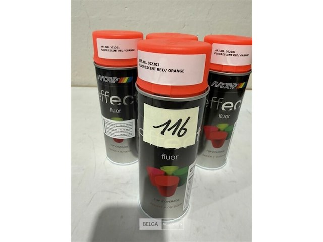 4x motip fluo rood/oranje 400ml (houdbaar tot 2034) - afbeelding 2 van  3