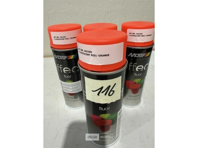 4x motip fluo rood/oranje 400ml (houdbaar tot 2034) - afbeelding 3 van  3