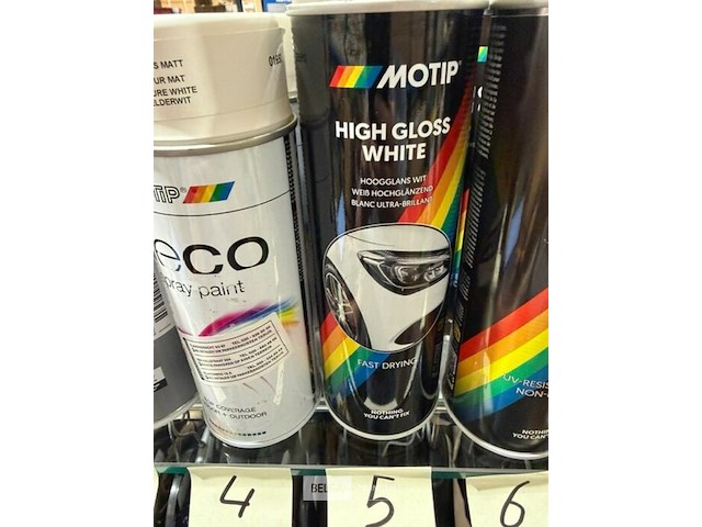 4x motip hoogglans wit 500ml (houdbaar tot 2034) - afbeelding 3 van  3