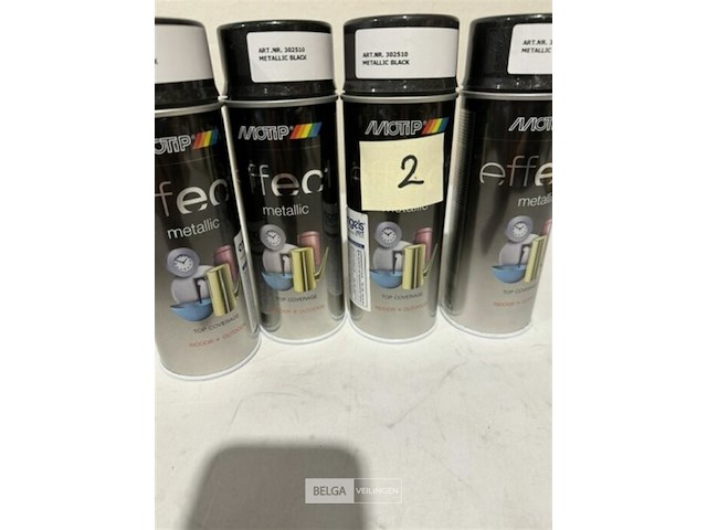4x motip metallic black 400ml (houdbaar tot 2034) - afbeelding 2 van  3