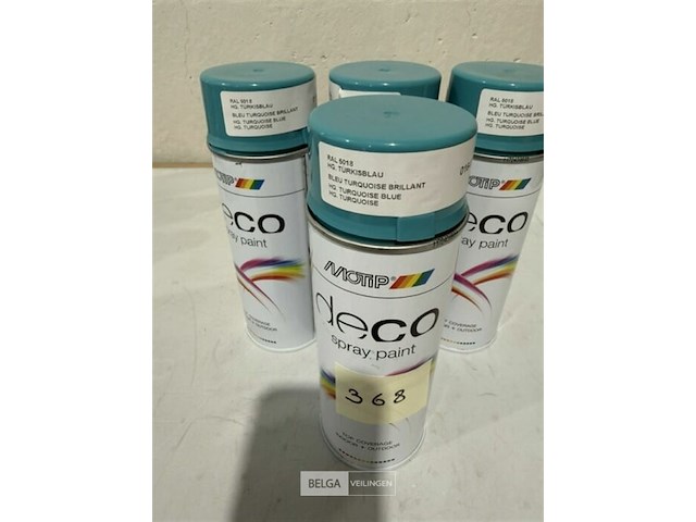 4x motip ral 5018 turquoise blue 400ml houdbaar tot 2034 - afbeelding 2 van  3