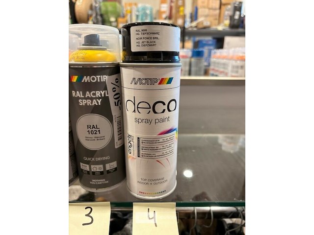 4x motip spray paint hoogglans diepzwart ral9005 400ml (houdbaar tot 2034) - afbeelding 2 van  2