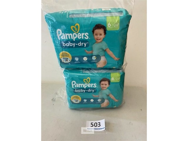 4x pampers baby dry nr16 13-18 kg 19 stuks per pak - afbeelding 1 van  3
