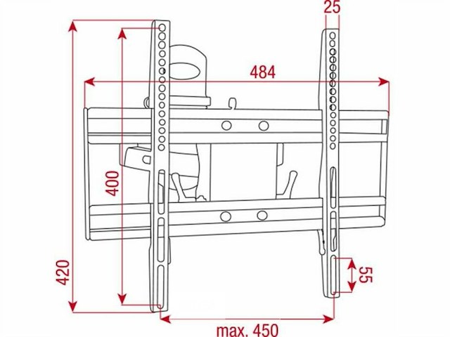(4x) plb-4 vesa mount tv bracket verstelbaar - afbeelding 6 van  6