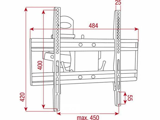 (4x) plb-4 vesa mount tv bracket verstelbaar - afbeelding 6 van  6
