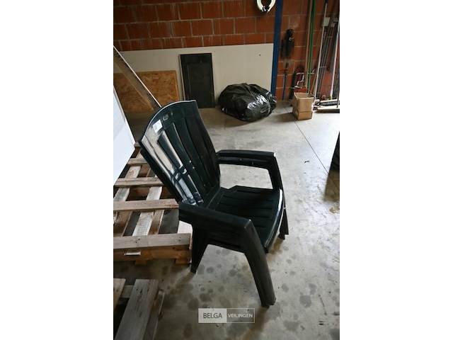 4x pvc groene tuinstoel - afbeelding 2 van  2