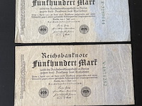 4x reichsbanknote 500 mark 1922 - afbeelding 1 van  2