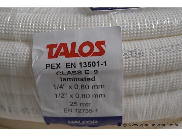 4x rol pex buis, talos, pex en 13501-1 class e 9 laminated, 1/4" x 0,80 mm / 1/2" x 0,80 mm, 25 mtr - afbeelding 2 van  3