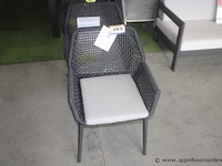 4x sedona armstoel aluminium charcoal mat + rope ow zwart | 4x sedona kussen voor armstoel - afbeelding 1 van  2