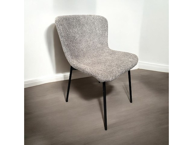 4x stoel grijs bouclé - afbeelding 1 van  2