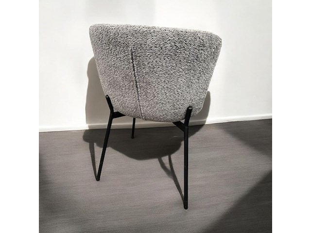 4x stoel grijs bouclé - afbeelding 2 van  2