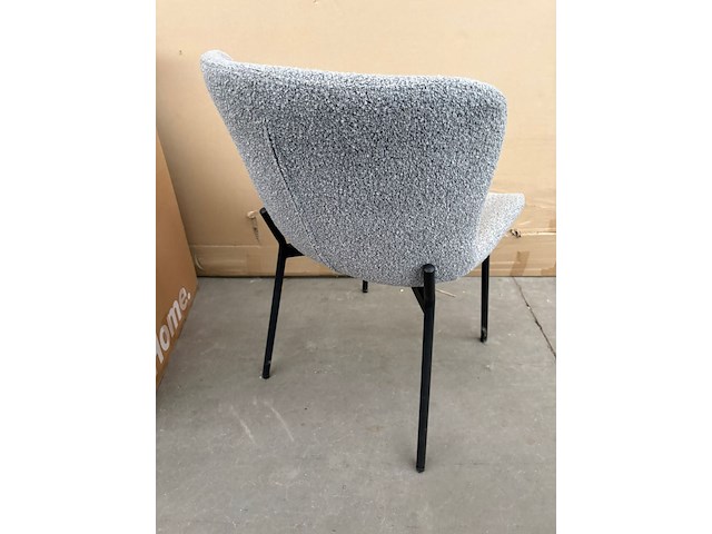 4x stoel grjis bouclé - afbeelding 1 van  3