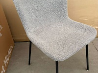 4x stoel grjis bouclé - afbeelding 2 van  3