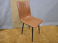 4x stoel smokey cognac pu - afbeelding 1 van  4